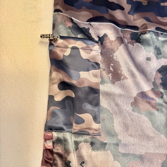 ♥️ Maniere De Voir Satin Camo Cargo Pants Joggers khaki pink purple 8 MDV - Picture 14 of 15